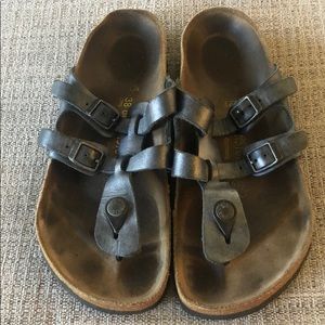 Metallic Blue Birkenstock sandals 38
